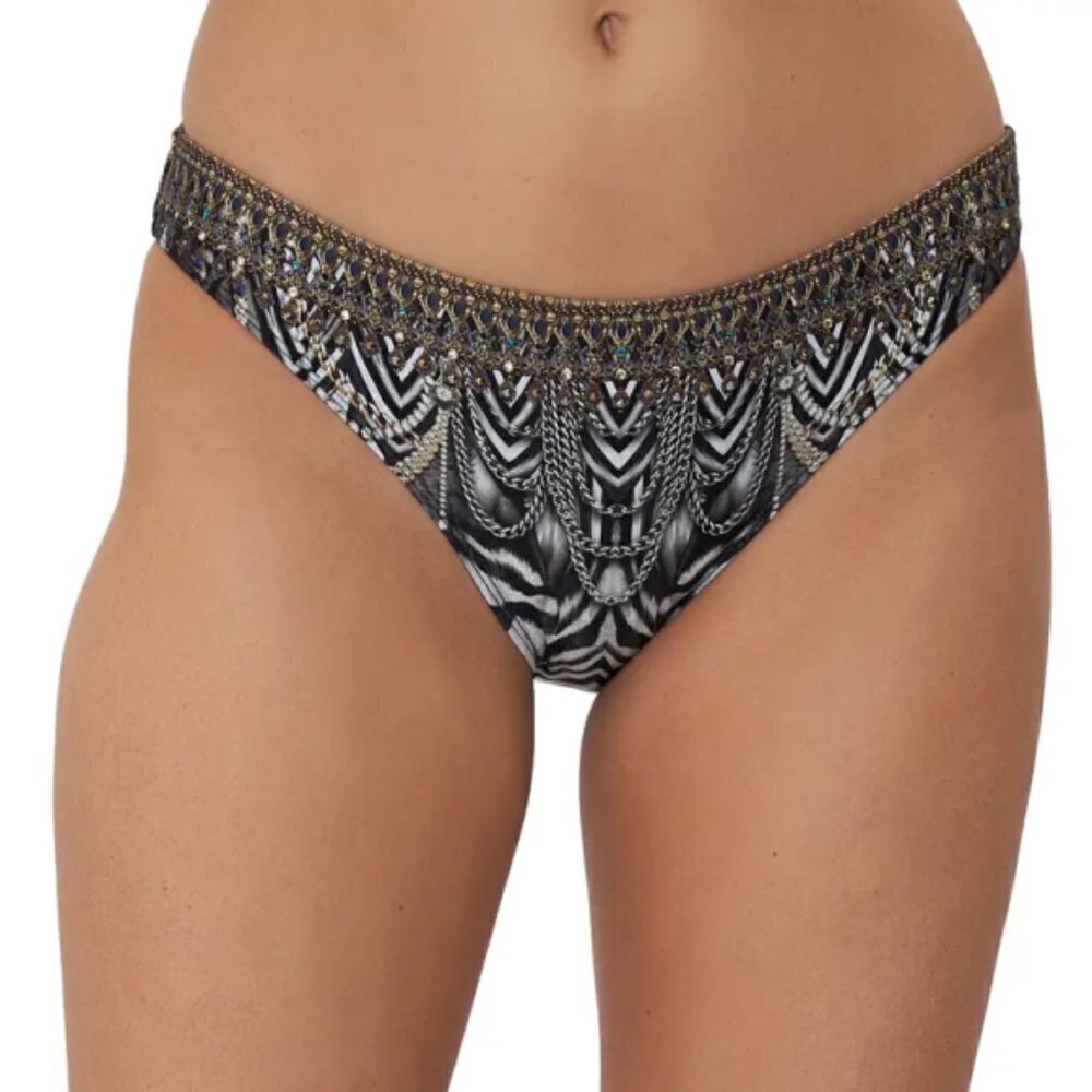 Camilla "Knight Of The Wild" Hipster Bikini Bottom, Black Multi